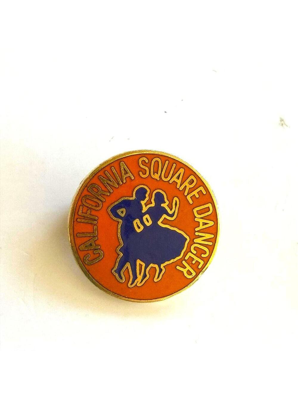 California Square Dancer Vintage Pin Badge